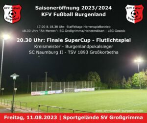 Der KFV Fußball Burgenland eröffnet die neue Saison 2023/2024 am 11. August auf dem Sportgelände des SV Großgrimma in Hohenmölsen.
