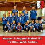 Die kleinen Kicker des SV Blau-Weiß Zorbau werden Staffelsieger in der F-Jugend Staffel III